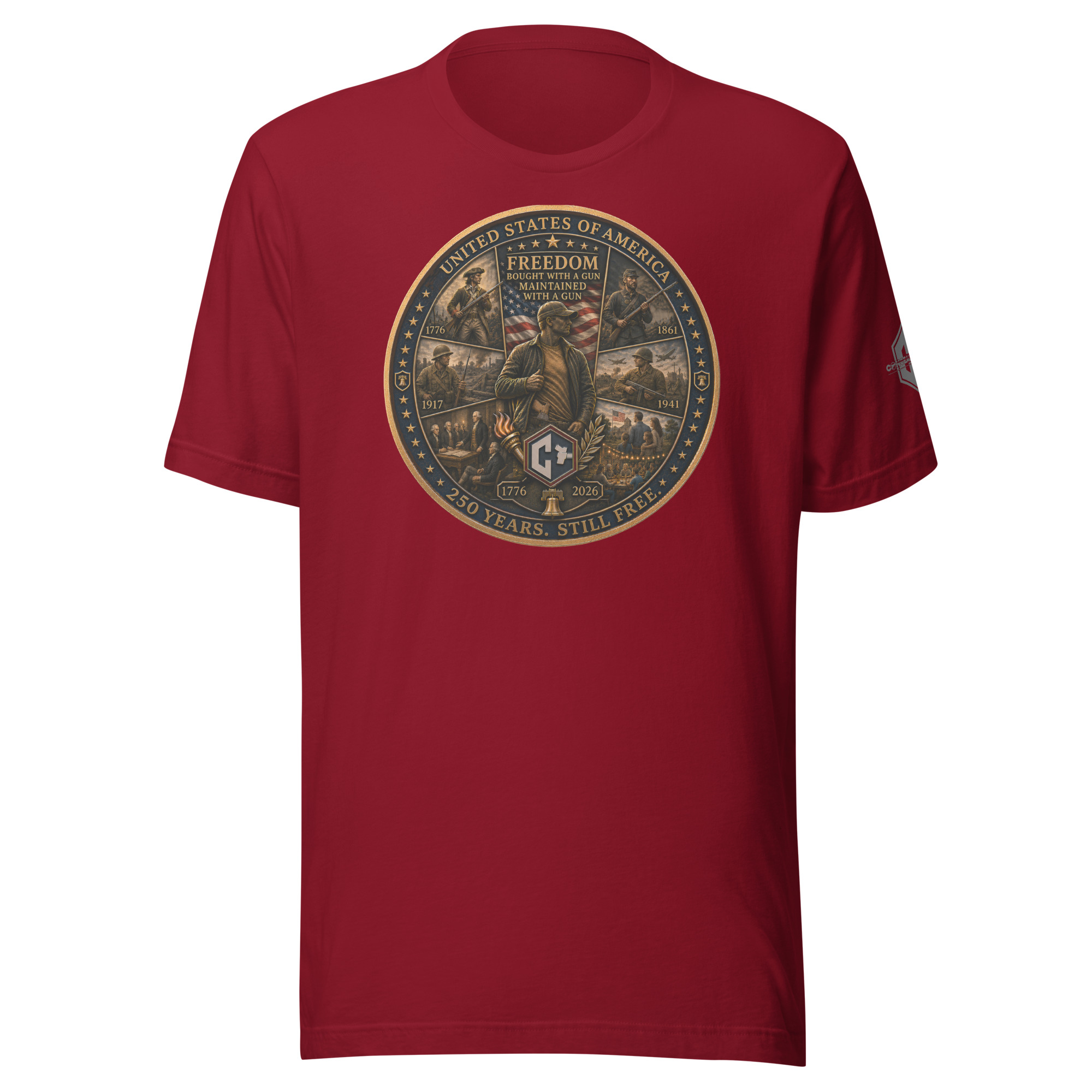 Freedom Bought, Freedom Maintained | America 250 T-Shirt - Image 4