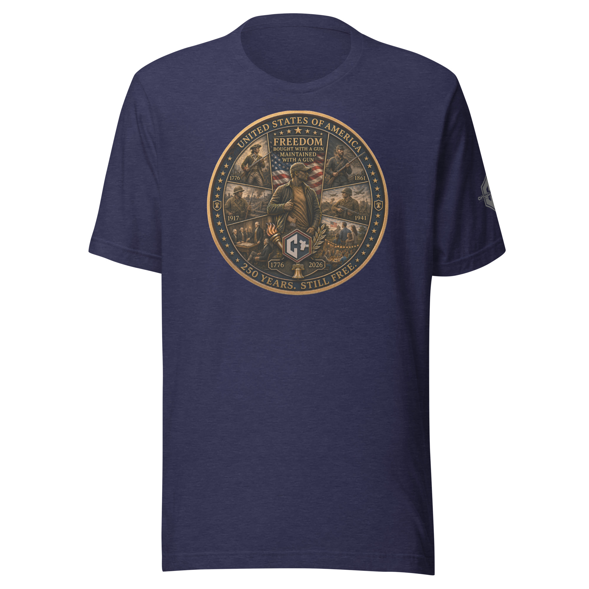 Freedom Bought, Freedom Maintained | America 250 T-Shirt - Image 5