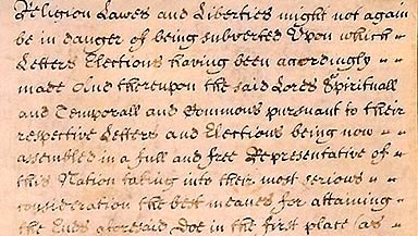 English Bill of Rights of 1689, historical document establishing the right to keep arms in England.