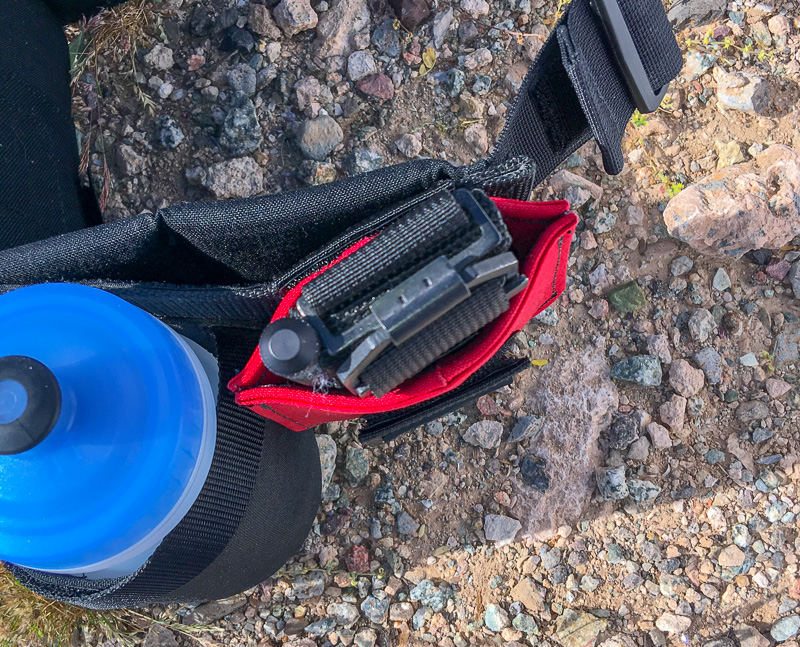 Top view of the PDQ-TQ Tourniquet Belt Pouch with a flat-folded SOF-T tourniquet