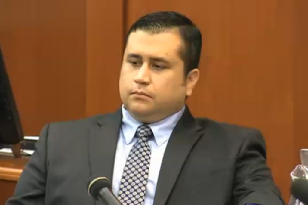 Courtroom scene from the 2013 George Zimmerman trial broadcast
