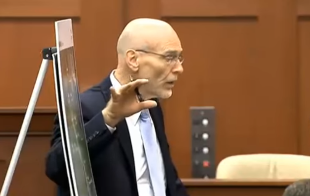 Defense attorney Don West delivering his opening statement in the Zimmerman trial