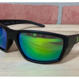 TacticalRx Mother Trucker shooting glasses, matte black frame with Clay Killer polarized lenses