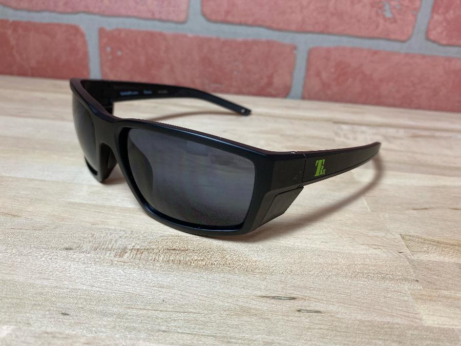 TacticalRx Mother Trucker shooting glasses, matte black frame with smoke gray lenses